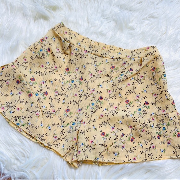 Yellow Floral 2 Pieces Set Romper Playsuit S - Picture 3 of 4